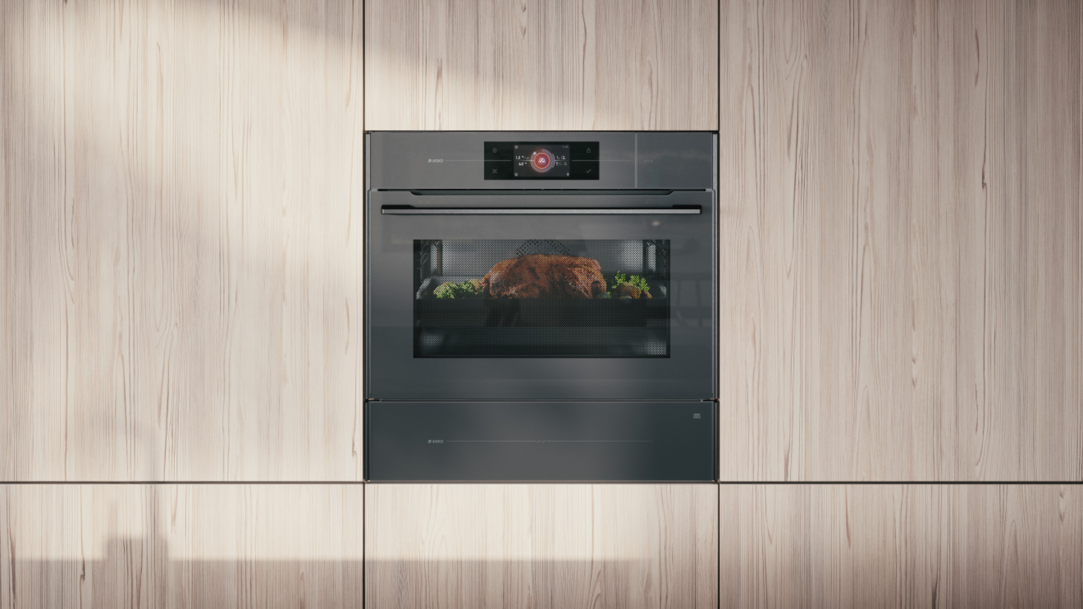 Фото духовка с функцией пароварки и свч asko ocsm8478gg