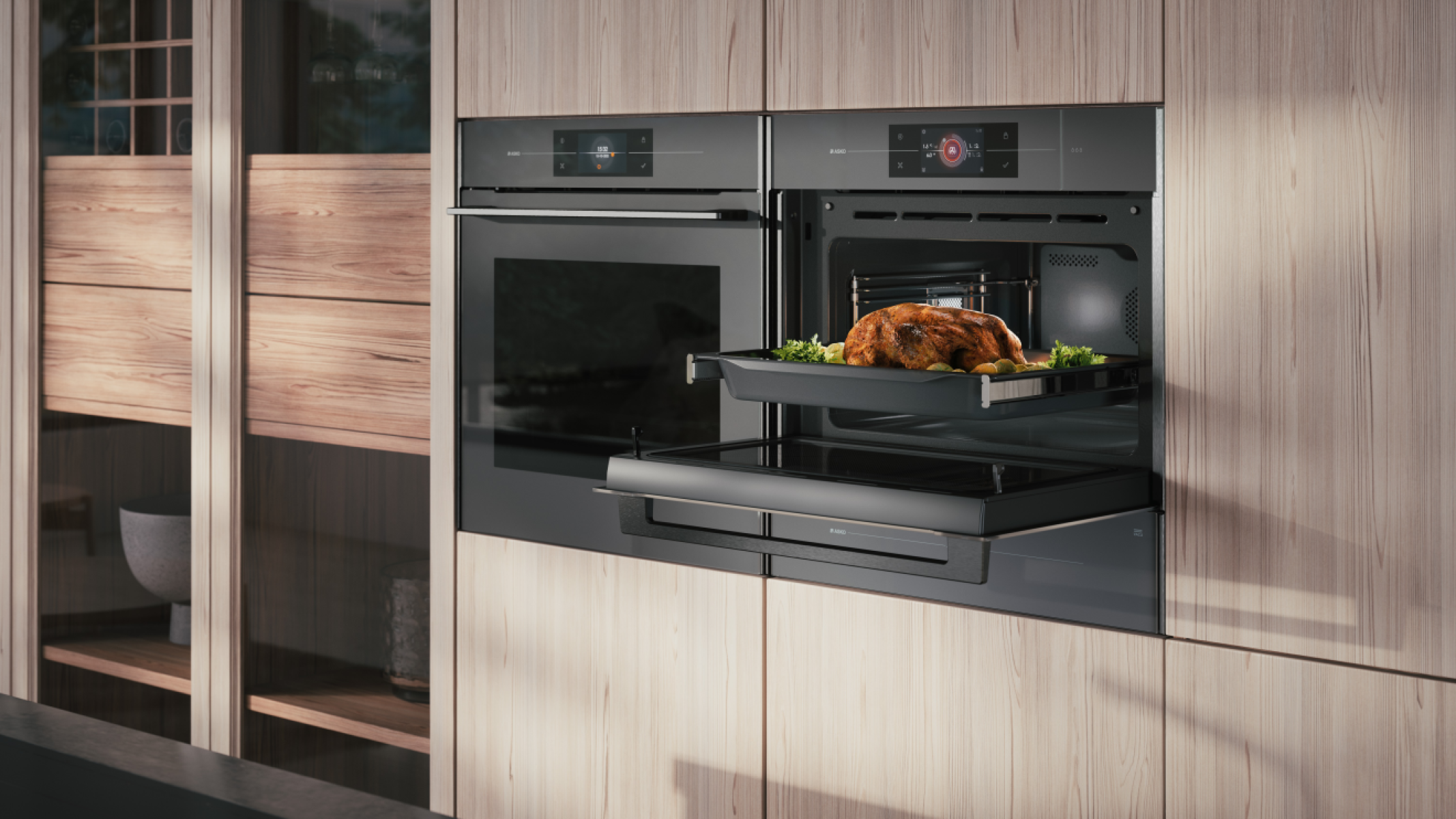 Фото духовка с функцией пароварки и свч asko ocsm8478gg
