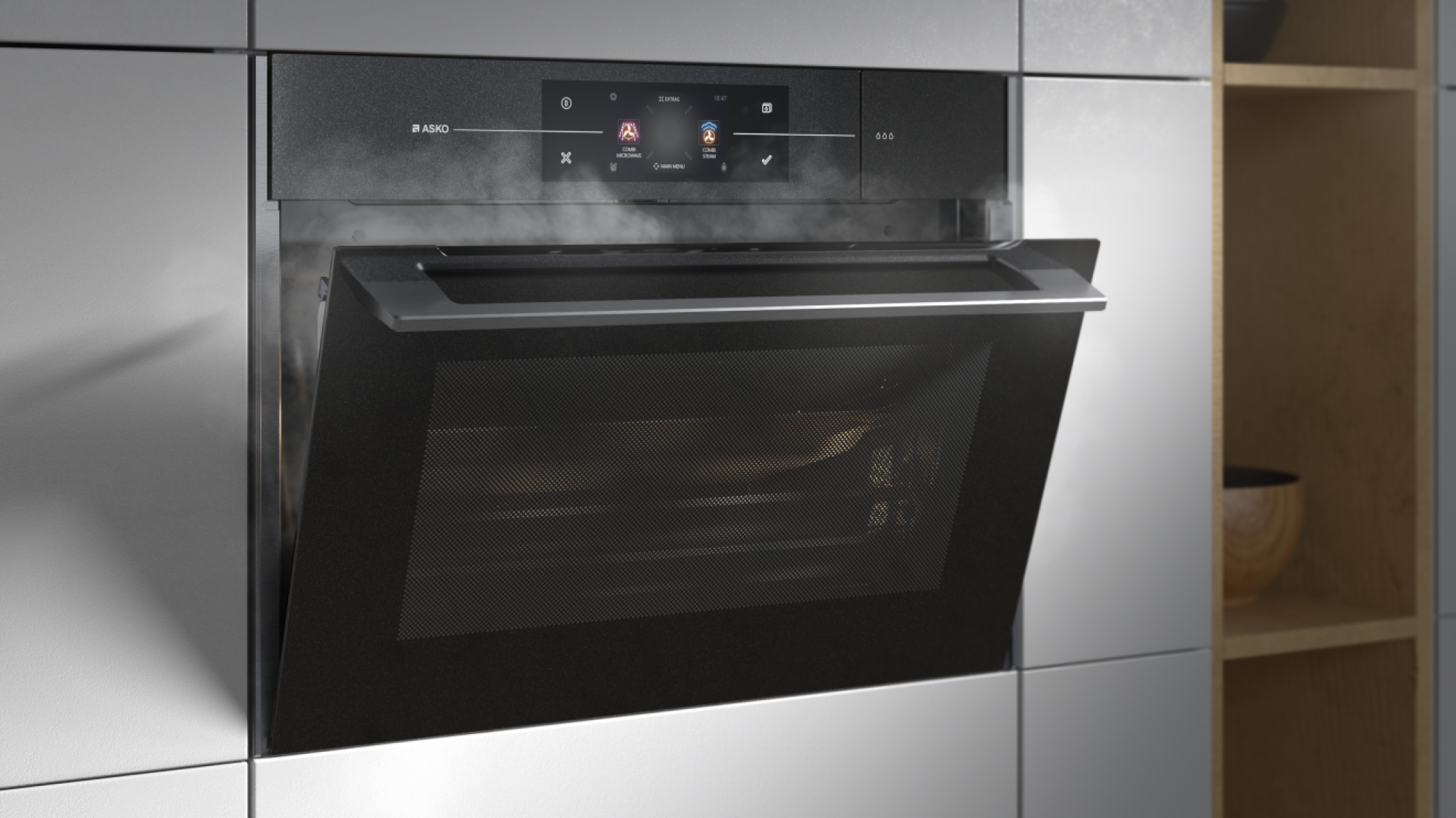 Фото духовой шкаф с функцией пара и свч asko ocsm8478g