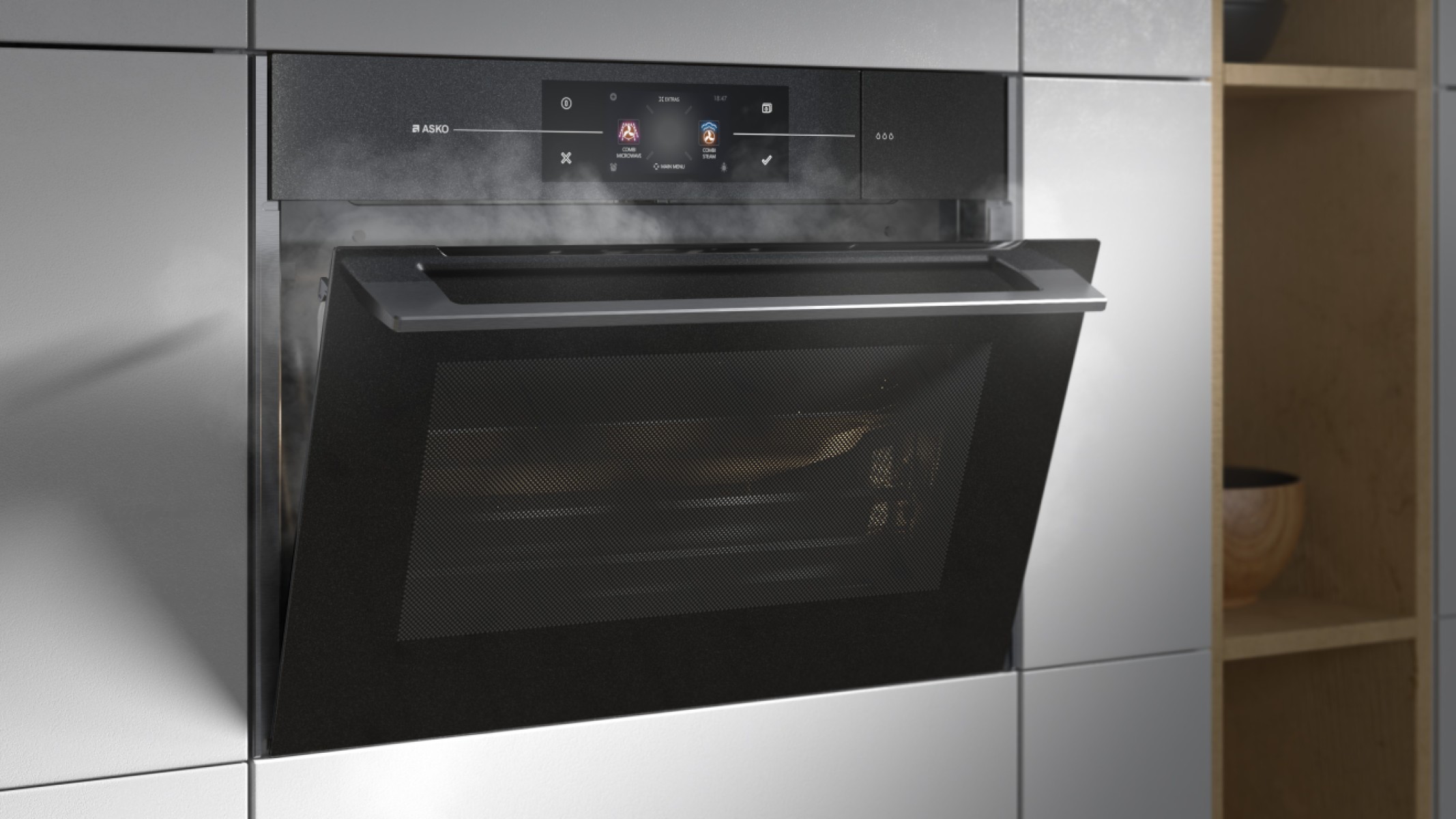 Фото духовой шкаф с функцией пара и свч asko ocsm8478g